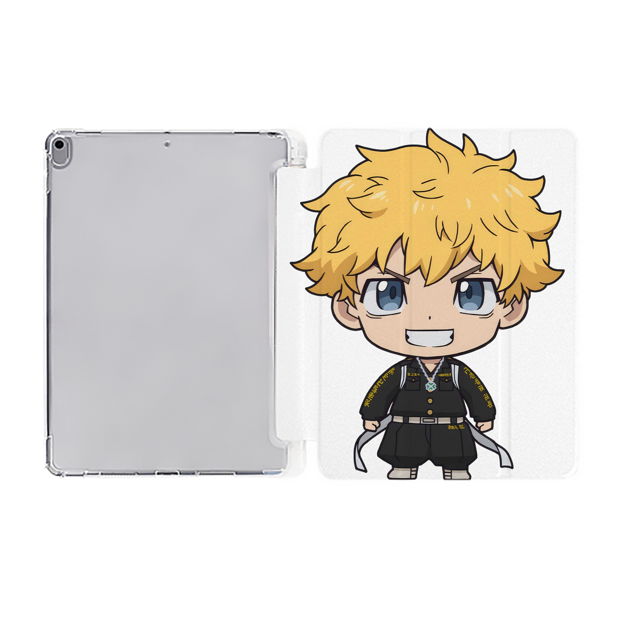 （画像用） 東京リベンジャーズ Tokyo Revengers IPad ケース ペン収納付き 三つ折りスタンド PUレザー×シリコン 対応機種9.5/10.5/10.9インチ